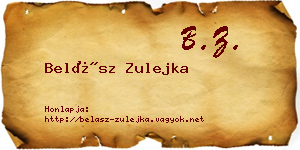 Belász Zulejka névjegykártya